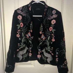 Zara stitched velvet jacket